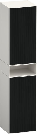 Шкаф-пенал высокий 2 дверцы, петли справа DURAVIT ZENCHA ZE1353R63840000 360 мм х 400 мм х 1900 мм, стекло чёрное/белый суперматовый