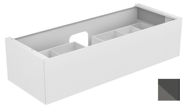 Тумба подвесная под раковину KEUCO EDITION 11 31361 110000 с одним выдвижным фронтом, корпус лак матовый/фасад глянцевое стекло, антрацит