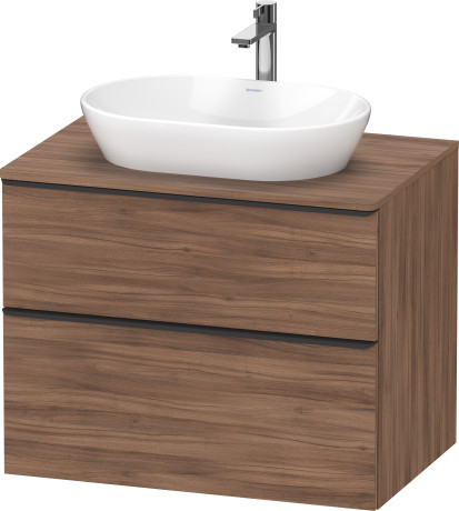 Тумба подвесная под раковину DURAVIT D-Neo DE496707979 800 мм х 550 мм, с консолью, с двумя выдвижными ящиками, орех натуральный