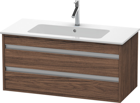 Тумба подвесная под раковину Duravit Ketho KT643002121 с двумя выдвижными ящиками, орех тёмный