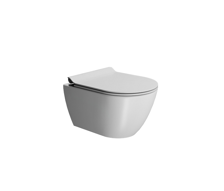 Унитаз подвесной безободковый GSI PURA 881609 500 мм х 360 мм, с Swirlflush, для крепежа FISR2, белый матовый