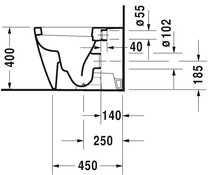 Напольный приставной унитаз Duravit Starck 2 2128090000 белый