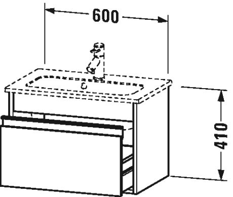 Тумба подвесная под раковину Duravit Ketho KT642201818 с выдвижным ящиком, белая матовая