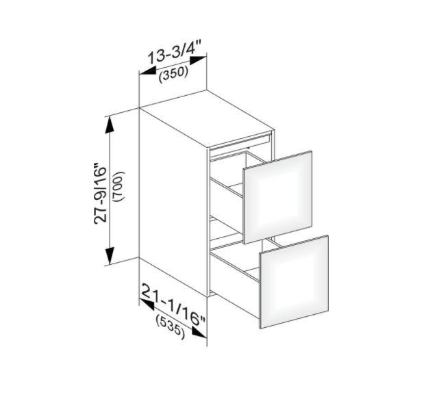 Тумба боковая подвесная KEUCO EDITION 11 31321 330100 с двумя выдвижными фронтами, с внутренней светодиодной подсветкой, корпус/фасад шлифованный лак, чёрный