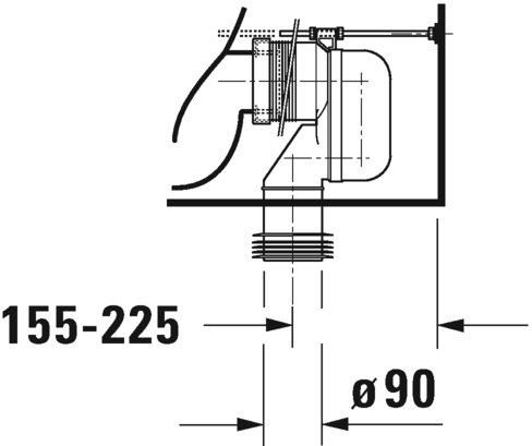 Унитаз напольный Duravit D-Neo Rimless 2002090000 370 мм х 650 мм, с вертикальным смывом, Vario, без смывного края, с креплением, белый