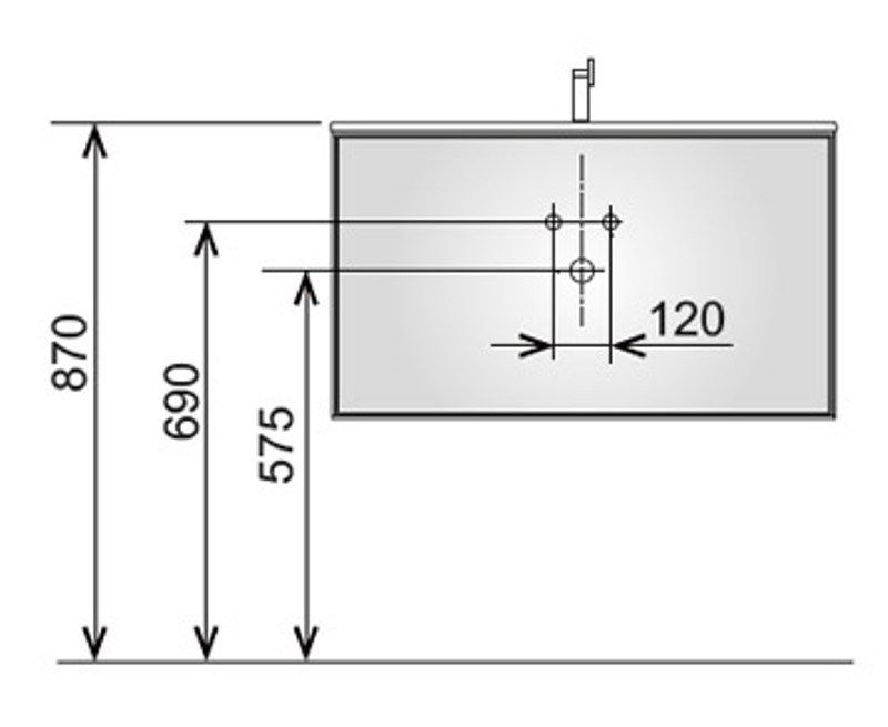 Тумба под умывальник Keuco Edition Lignatur 33340 800011 700х400х535 мм 1 ящик фасад и корпус из ореха