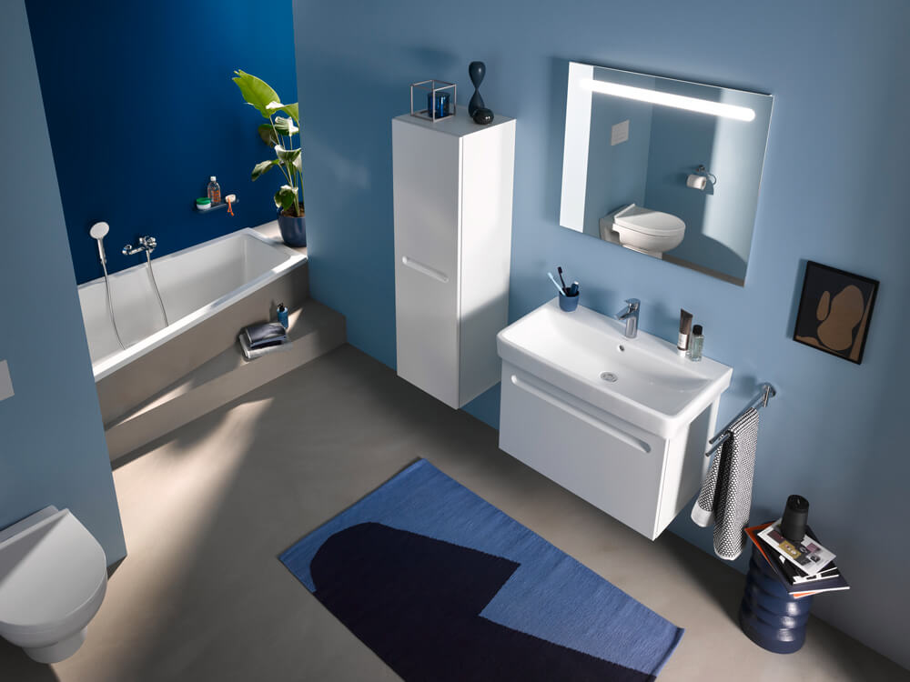 Ванна встраиваемая акриловая трапециевидная DURAVIT Duravit No.1 700508000000000 1000 мм х 1700 мм х 480 мм, с наклонной спинкой слева, белая глянцевая