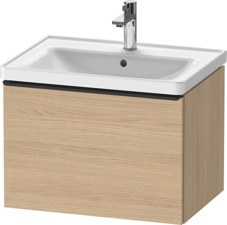 Тумба подвесная под раковину DURAVIT D-Neo DE425403030 634 мм х 452 мм, с одним выдвижным ящиком, натуральный дуб