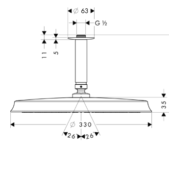 Верхний душ Hansgrohe Raindance Classic Air 27406000 Хром (изделие снято с производства)