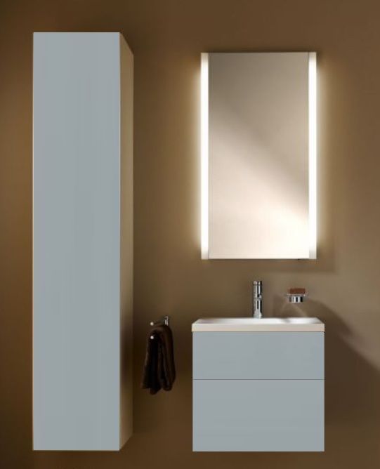 Тумба под умывальник Keuco Royal Reflex  34040 130000 корпус матовый лак/фасад стекло титан