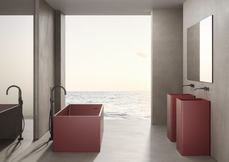 Раковина квадратная напольная из композита DEA DESIGN Pedestal Basin DD2017 450 18 450 мм х 450 мм х 900 мм, с донным клапаном, цвет Белый