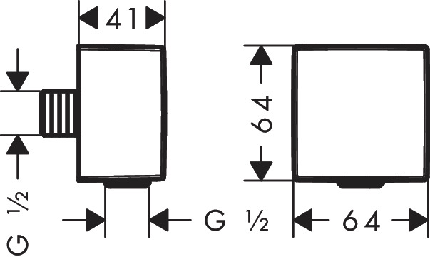 Шланговое подсоединение Hansgrohe Fixfit Square 26455000 с клапаном обратного тока хром