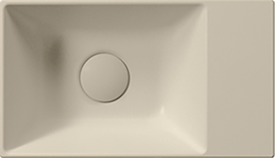 Раковина накладная/подвесная прямоугольная GSI KUBE X 9484108 400 мм х 230 мм, с отверстием под смеситель справа/слева, цвет Creta Matte