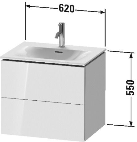 Тумба подвесная под раковину Duravit L-Cube LC630502222 белый глянцевый
