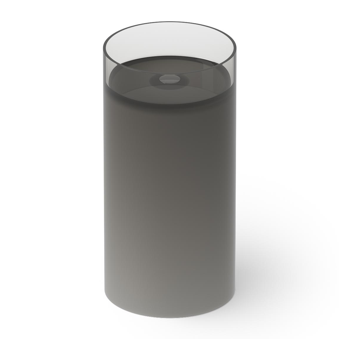 Раковина напольная DEA DESIGN Pedestal Basin  DD2012 450 R4   Ø 450 х 900 мм, из из полимера Glasstech, д/клапан хром, цвет  дымчато-черный Smoky Black R4