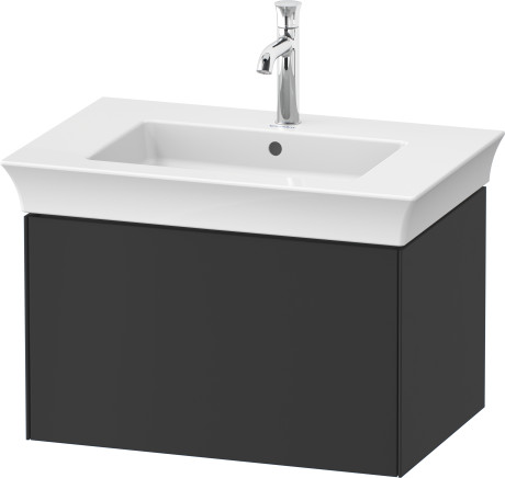 Тумба подвесная правая DURAVIT White Tulip WT424105858 458 мм х 684 мм, с одним выдвижным ящиком, графит шелковисто-матовый