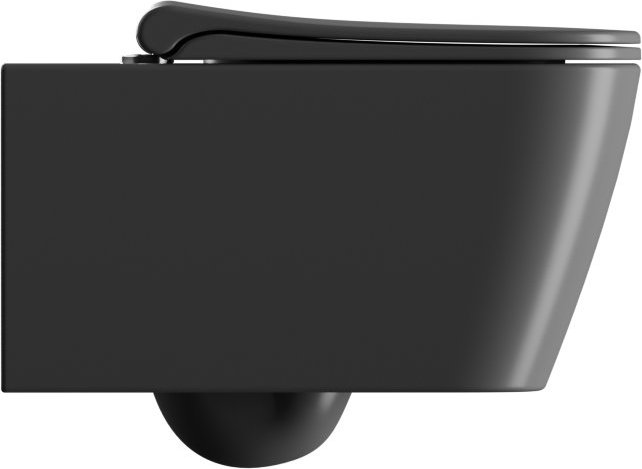 Унитаз подвесной безободковый GSI NUBES 9615FR526 550 мм х 350 мм, с Swirlflush, с креплением, цвет Чёрный матовый Ardesia (старый артикул 961526 / 9615FR226)