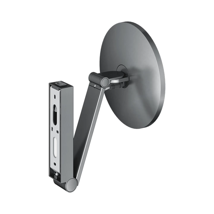 Зеркало косметическое круглое с подсветкой с увеличением x 5 KEUCO iLook_move 17612 139004 со встроенным рычажным выключателем, цвет Хром черный шлифованный