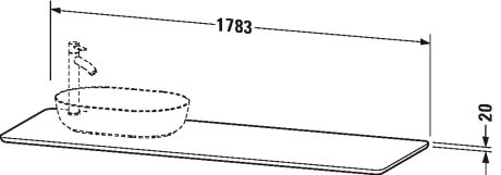Столешница для раковины Duravit Luv LU9468L3333 кварцевый камень серый структурный