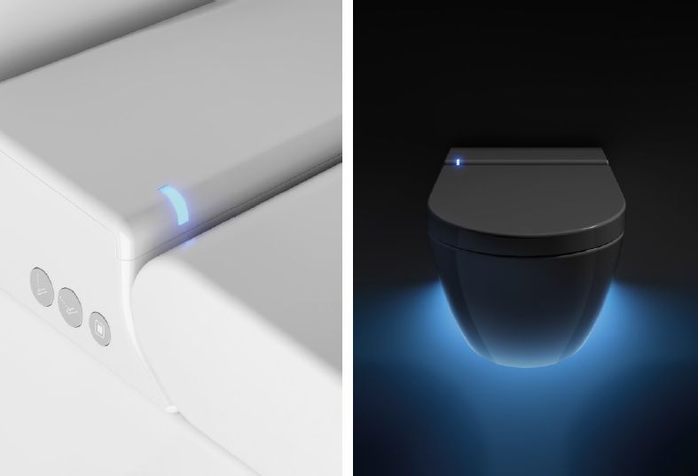 Подвесной умный безободковый унитаз GSI WClean 7418K08 590х375 мм, с модулем электронного биде и сиденьем Soft-Close, цвет матовый Creta