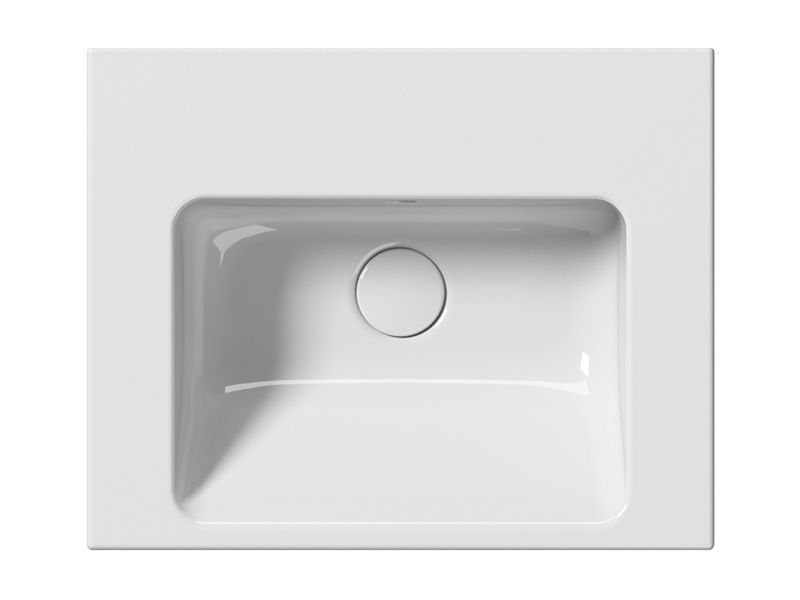 Раковина подвесная/встраиваемая GSI NORM 8638111 500 мм х 400 мм, с 1 отверстием под смеситель, с переливом, белая глянцевая
