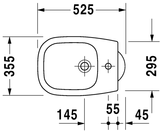 Напольное биде Duravit D-Code 22371000002 с переливом, с креплением, белое