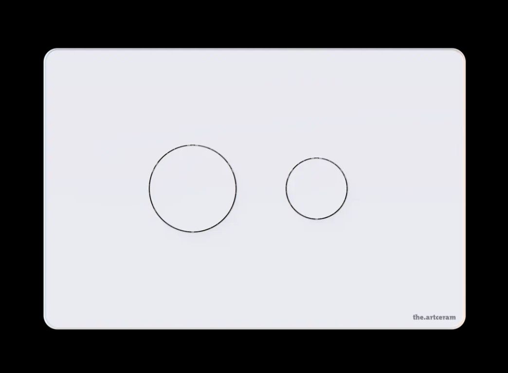 Клавиша смыва ARTCERAM FILE 703.000.05 2 режима, с антибактериальным покрытием, белый глянцевый: