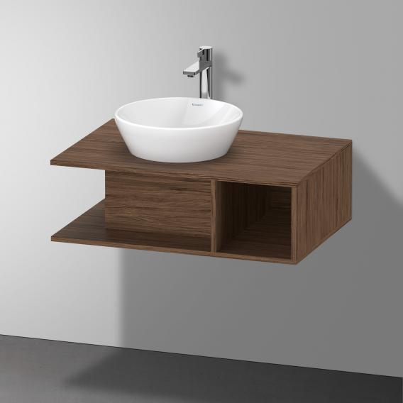Тумба подвесная под раковину DURAVIT D-Neo DE492802121 800 мм х 550 мм, с консолью, с открытой полкой справа, орех тёмный