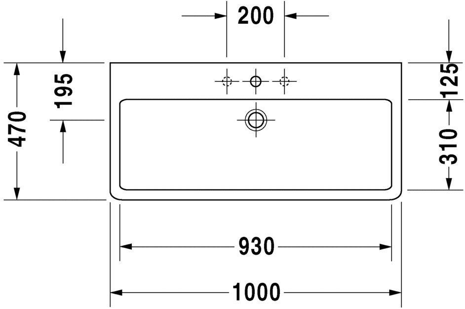 Раковина подвесная Duravit Vero 0454100000 100х47см