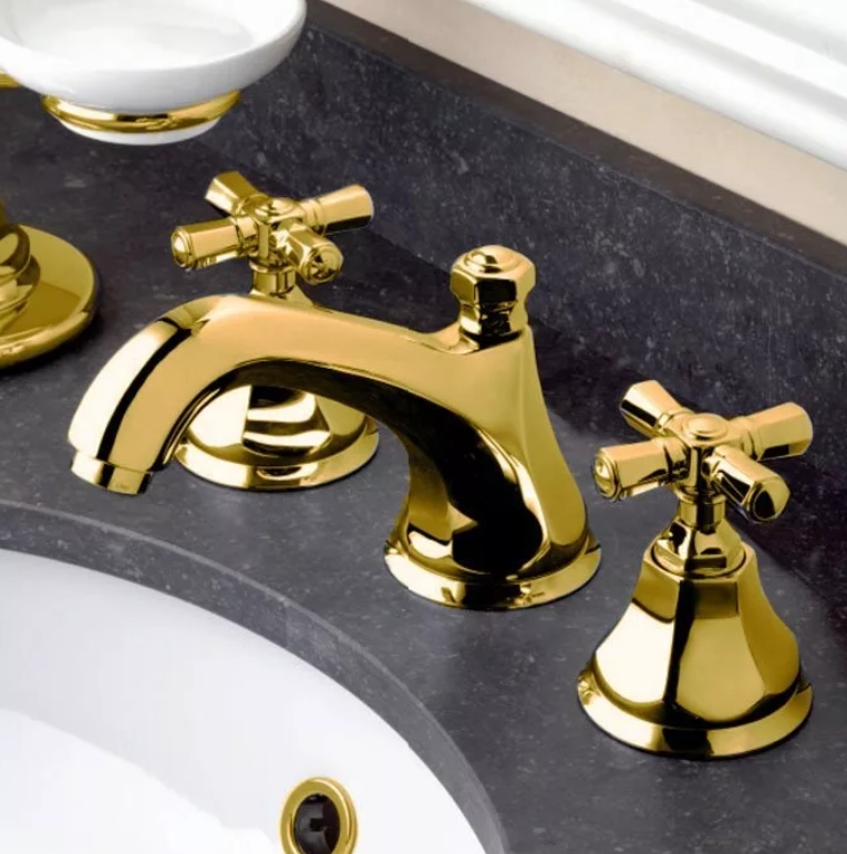 Смеситель для раковины NICOLAZZI TEIDE 1908BZ45 с донным клапаном, с крестообразными вентилями, бронза