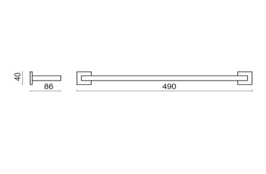 Полотенцедержатель из латуни BOSSINI Quadro Line V50202.030 450 мм, цвет Хром