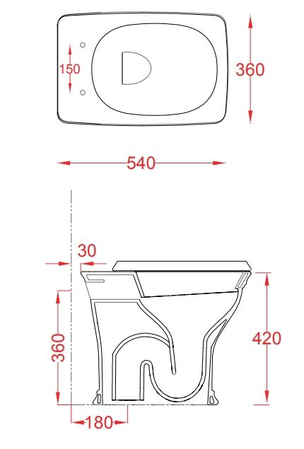 Унитаз напольный ARTCERAM CIVITAS CIV002 01 00 540 мм х 360 мм, с вертикальным сливом, белый глянцевый