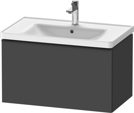 Тумба подвесная под раковину DURAVIT D-Neo DE425504949 784 мм х 452 мм, с одним выдвижным ящиком, графит матовый