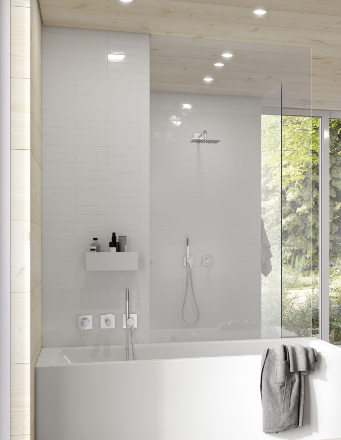 Держатель для верхнего душа настенный Keuco 53088 010302 с квадратным отражателем хром