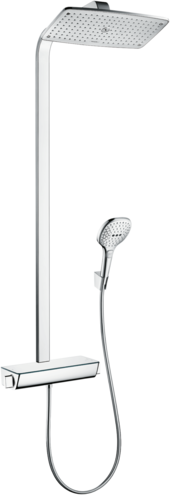 Душевая система Hansgrohe Raindance E Showerpipe 360 1jet EcoSmart 9 л/мин 27286000 с термостатом хром