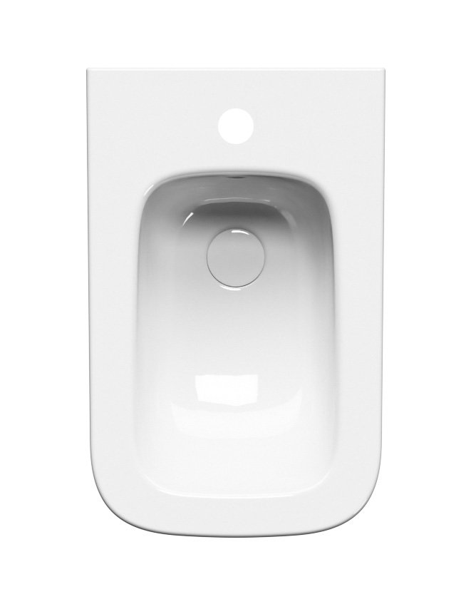 Биде подвесное GSI NUBES 9665FR5111 550 мм х 350 мм, с отверстием под смеситель, с переливом, с креплением, цвет Белый глянцевый (старый артикул 9665111/ 9665FR2111)