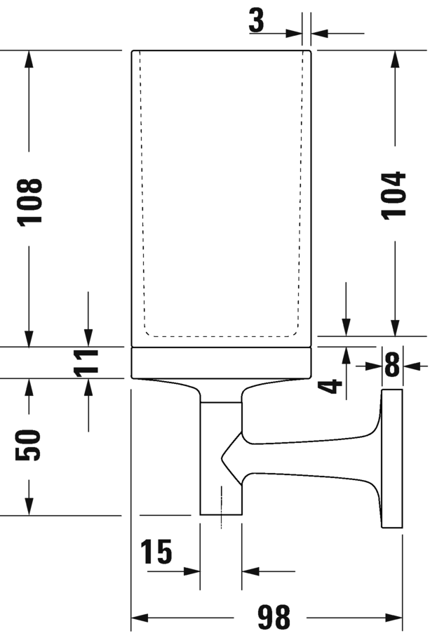 Держатель стакана для зубных щеток Duravit Starck T 0099311000 хром