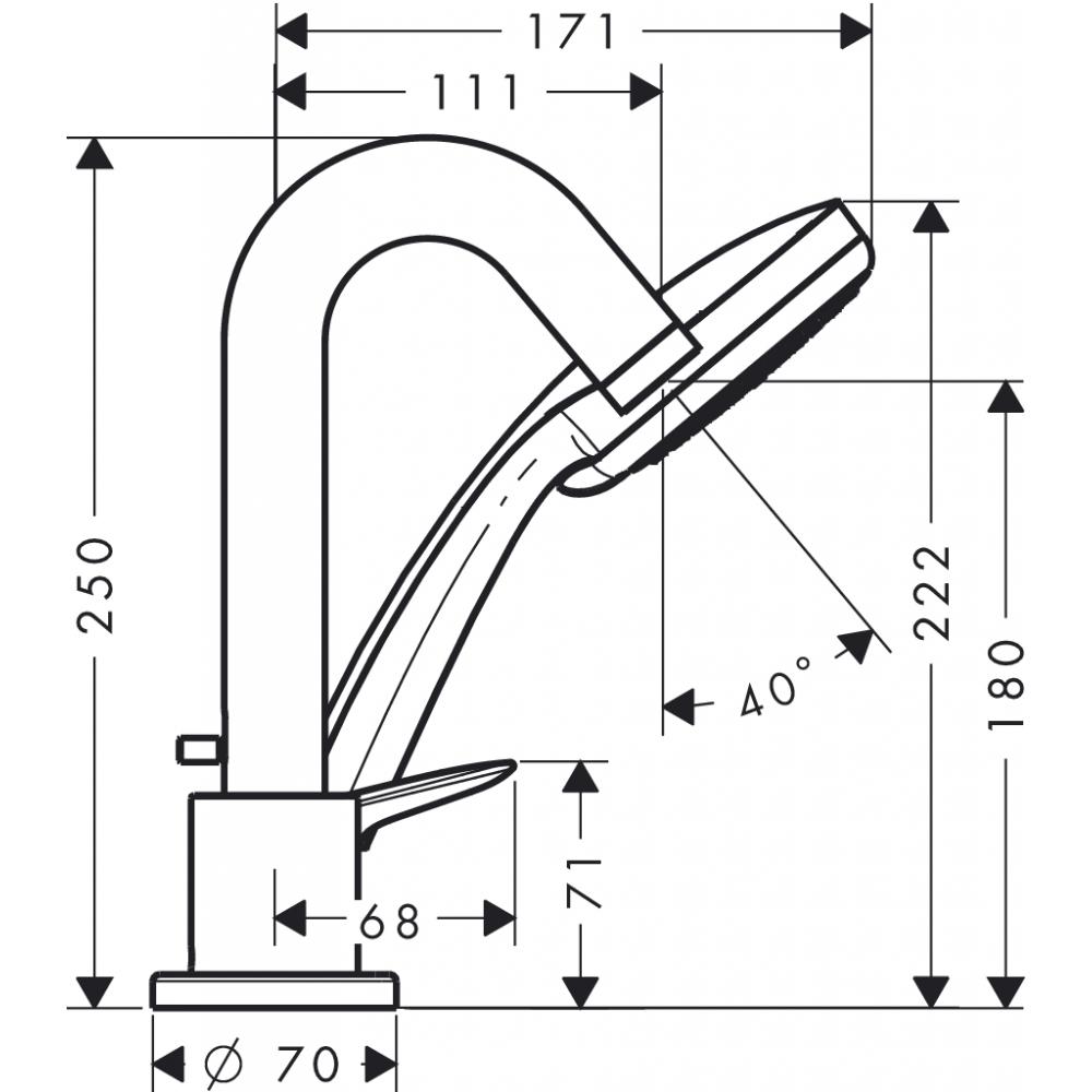 Смеситель на борт ванны на 3 отверстия Hansgrohe Logis 71313000 хром