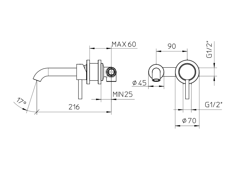 Смеситель для раковины Bossini Oki Z005302.073 Чёрный матовый