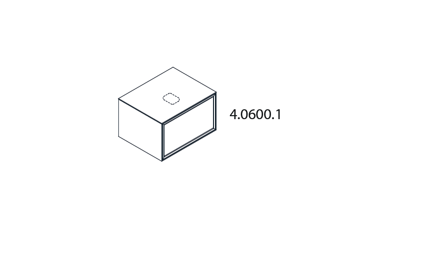 Тумба подвесная под раковину  Laufen  The  New Classic   4.0600.1.085.628.1, 58 см, 1 ящик,  вырез для раковины-чаши  8.1285.2/3,  шпон дуб черненый