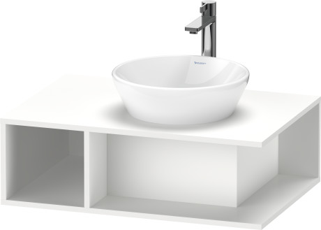 Тумба подвесная под раковину DURAVIT D-Neo DE495801818 800 мм х 550 мм, с консолью, с открытой полкой слева, белый матовый