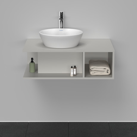 Тумба подвесная под раковину DURAVIT D-Neo DE492800707 800 мм х 550 мм, с консолью, с открытой полкой справа, бетонно-серый матовый