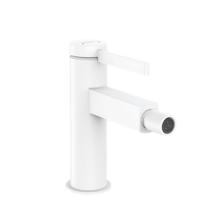 Однорычажный смеситель для биде Hansgrohe Finoris 76200700 со сливным клапаном Push-Open, цвет Белый матовый