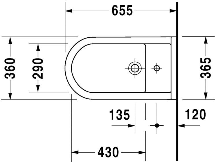 Напольное биде Duravit Starck 3 2234100000 с переливом, с креплением, белое