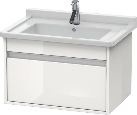 Тумба подвесная под раковину Duravit Ketho KT666402222 с одним выдвижным ящиком, белый глянцевый