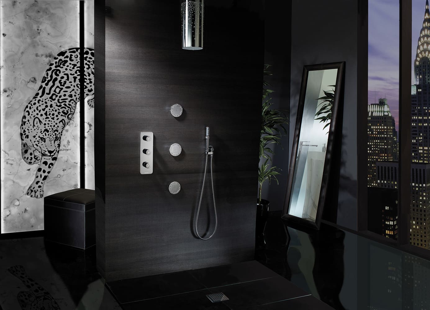 Форсунка боковая для душа Bossini Tondo Flat Wall I00175 Хром