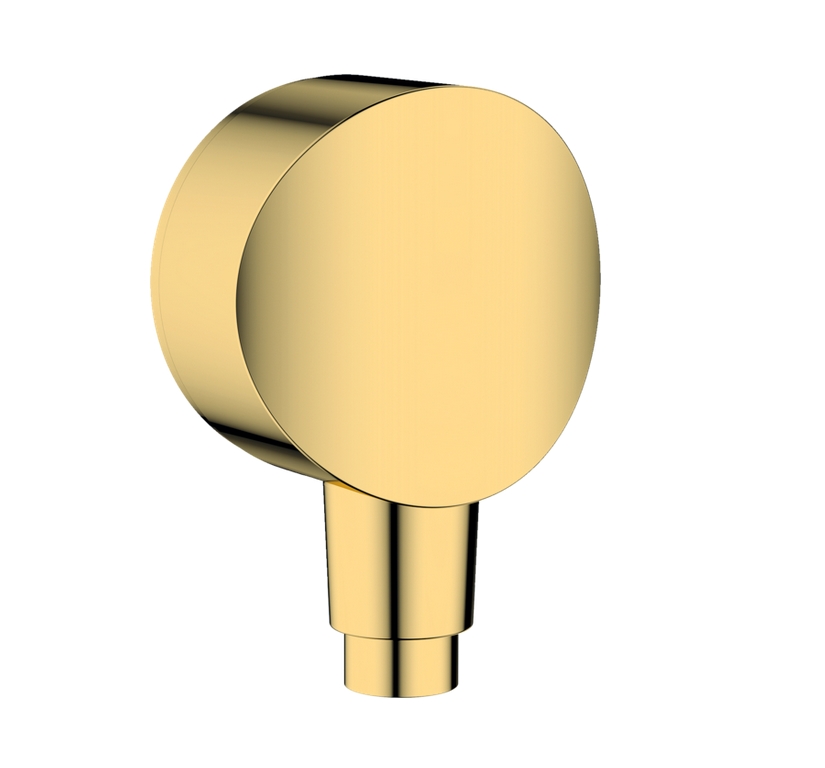 Шланговое подсоединение HANSGROHE FixFit S 26453990 с клапаном обратного тока, цвет Полированное золото