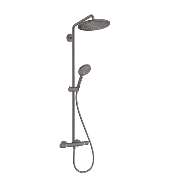 HANSGROHE Croma Select S Showerpipe 280 1 jet 26891340 120 3jet, с Ecosmart, цвет Шлифованный чёрный хром