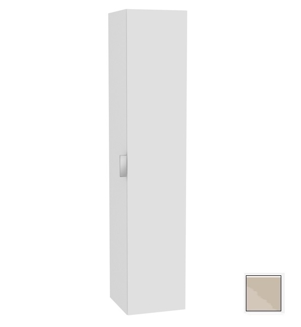 Шкаф - пенал высокий подвесной KEUCO EDITION 11 31330 180002 петли справа, 4 стеклянные полки, корпус матовый лак/фасад глянцевое стекло, кашемир