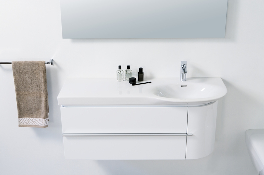 Тумба под раковину  Laufen  Case for Palace  4.0150.2.075.475.1    84,1 см, 2 ящика слева, 1 дверца справа, белый глянцевый,  для 8.1670.1